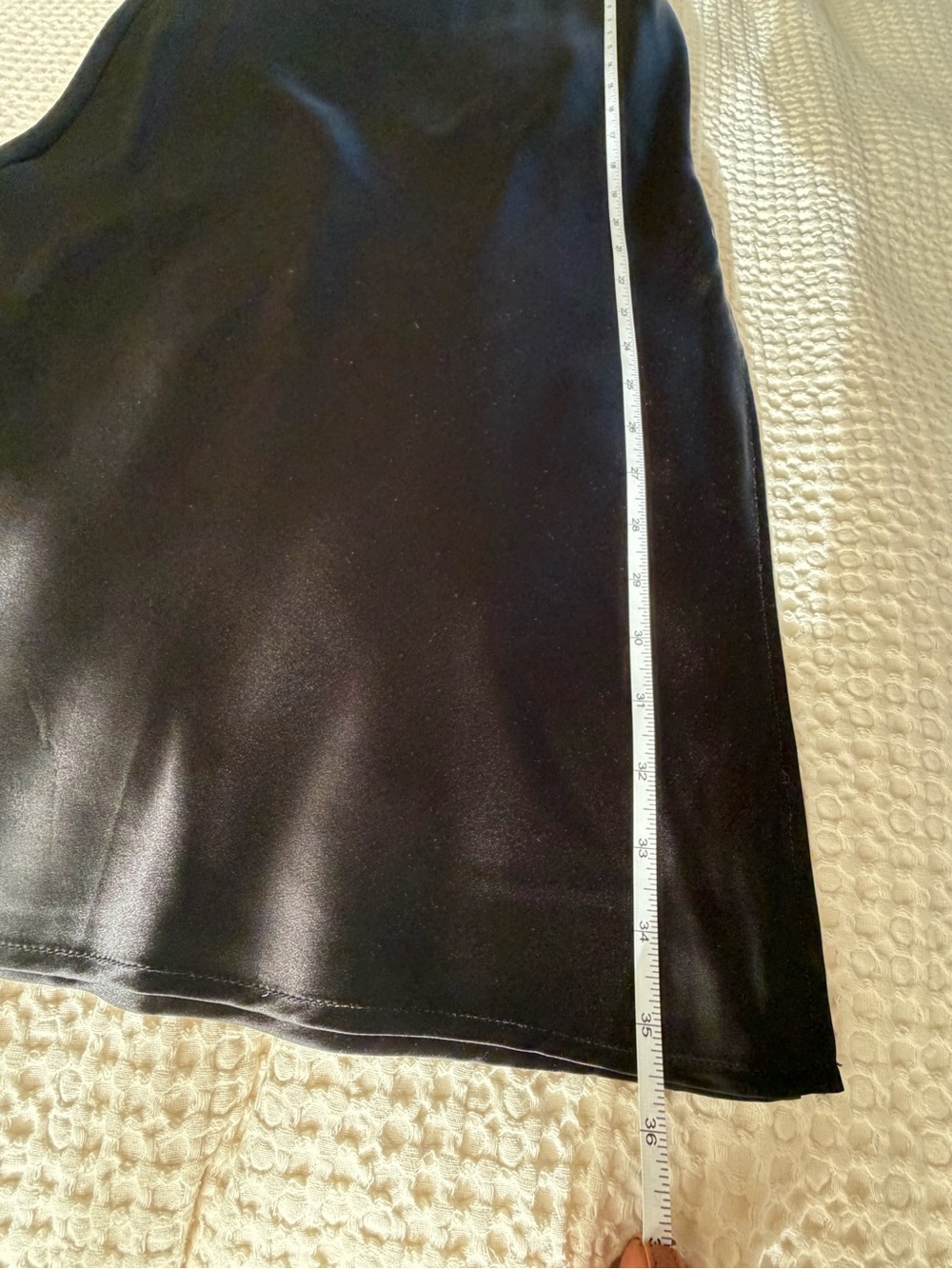 LILYSILK Black 100% Mulberry Silk Bias Cut Midi Skirt Side Slit Size 4 - Picture 7 of 15
